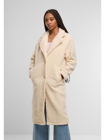 Urban Classics Urban Classics Ladies Teddy Long Coat in whitesand