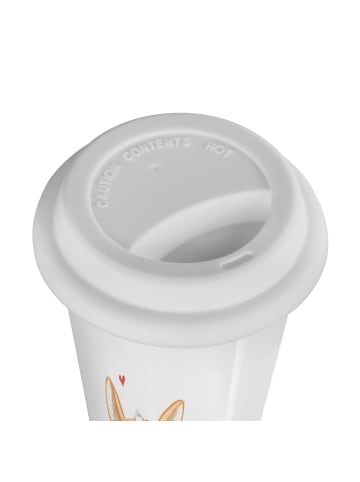 Mr. & Mrs. Panda Mehrwegbecher Hund Glück ohne Spruch in Weiß