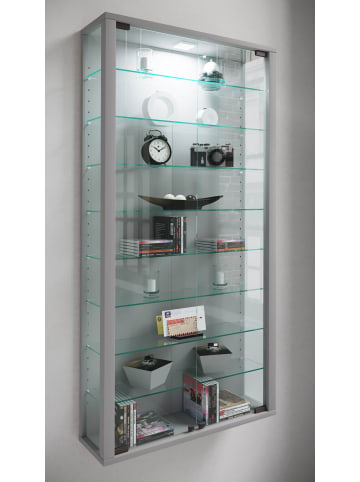 VCM  Wandvitrine Glasvitrine Vitrosa Maxi in Silber