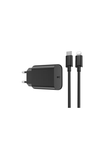 WIWU WIWU Wandladegerät Wi-U001 PD 20W 1x USB-C  + Kabel USB-C in Schwarz