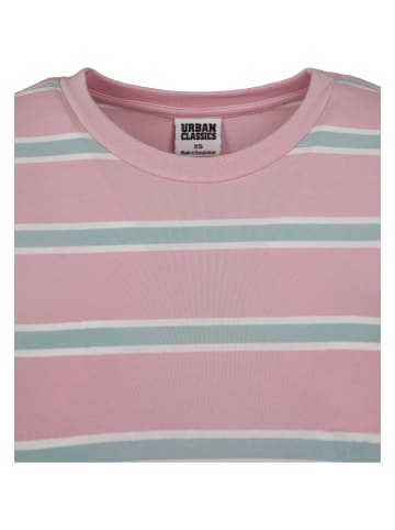 Urban Classics Cropped Tees in girlypink/oceanblue