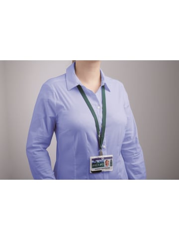 Durable Textilband Soft Colour 15mm mit Karabiner 44cm dunkelgrün Packung mit 10 Stück