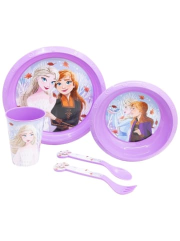 Disney Frozen 5-teiliges Kindergeschirr Essensset für Kinder in Lila