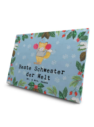 Mr. & Mrs. Panda Tee Adventskalender Fuchs Beste Schwester der W... in Eisblau