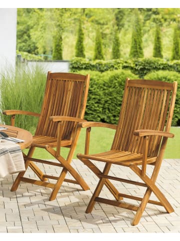 Beliani 2er-Set Gartenstuhl MAUI in Braun