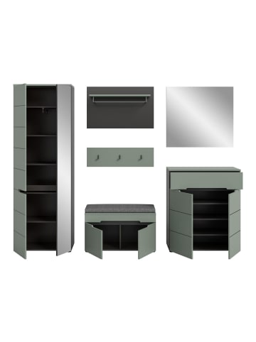 ebuy24 Garderobenmöbel Canu (6-teilig) Staubgrün 255 x 37 cm