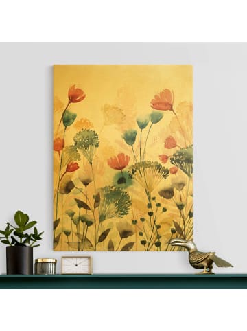 WALLART Leinwandbild Gold - Wildblumen im Sommer II in Bunt