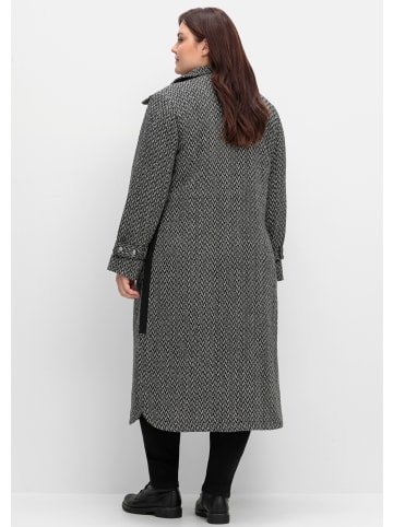 sheego Trenchcoat in schwarz-weiß