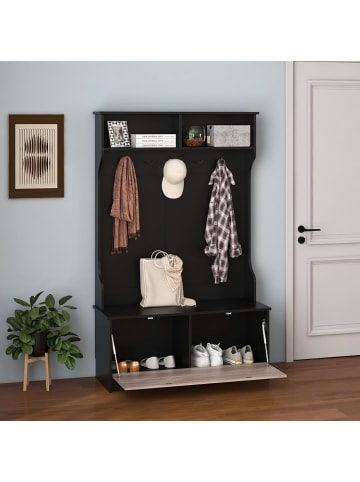 COSTWAY Garderobenständer 100x40x160cm in Schwarz