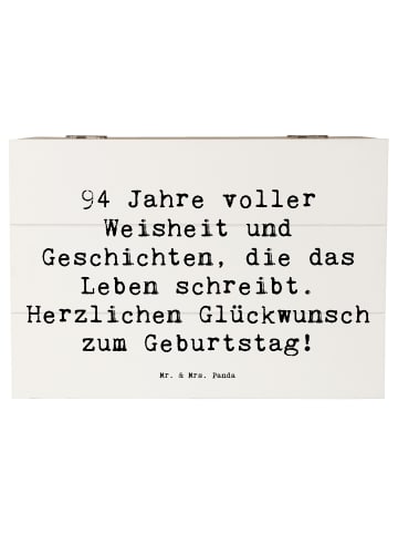 Mr. & Mrs. Panda Aufbewahrungsbox Spruch 94. Geburtstag mit Spruch in Weiß
