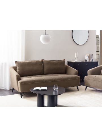 Beliani 3-Sitzer Sofa HOBRO in Braun/Schwarz - (W) 196 x (H) 87 x (L) 85 cm
