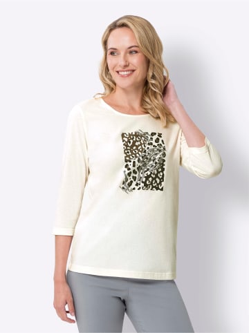 Sieh an! Rundhalsshirt in ecru-graphit-bedruckt
