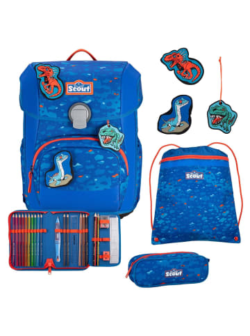 Scout Neo Exklusiv Superflash - Schulranzen Set 4tlg. (Blue Dino) in Blue Dino