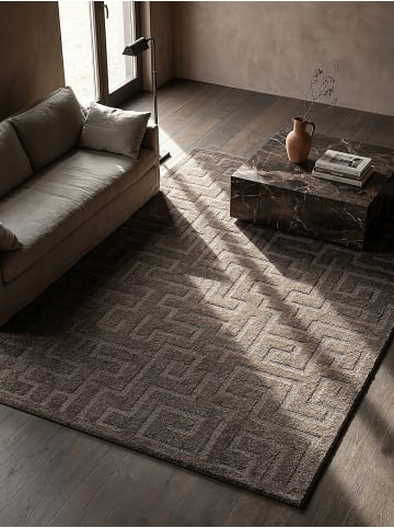 KADIMA DESIGN Teppich Kurzflor Geometrisch pflegeleicht Wohnzimmer Schlafzimmer Flur in Braun