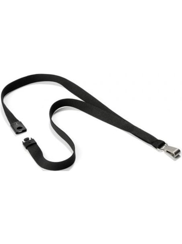 Durable Textilband Soft Colour 15mm mit Karabiner 44cm schwarz Packung mit 10 Stück