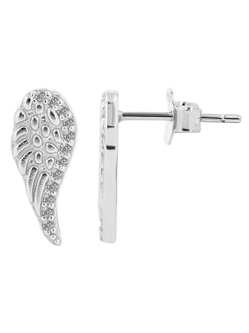 Adeliás Damen Ohrringe – Ohrstecker Flügel aus 925 Silber in silber