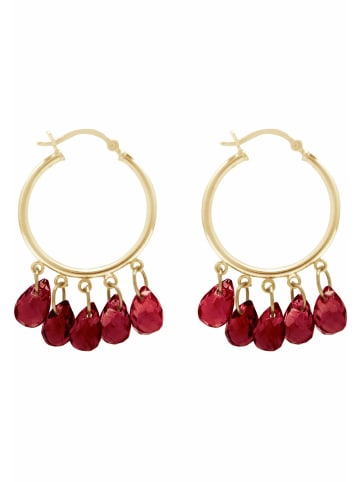 Gemshine Ohrringe Granat Tropfen in gold coloured