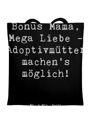 Mr. & Mrs. Panda Tragetasche Adoptivmutter Liebe mit Spruch in Schwarz