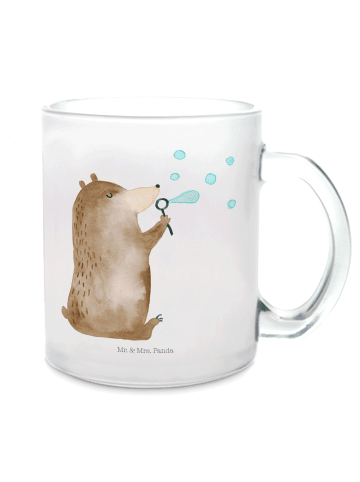 Mr. & Mrs. Panda Glas Bär Seifenblasen ohne Spruch in Transparent