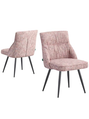 DUBI Möbel 2er-Set: Drehstuhl ALESSIA in Rosa - (B)49 x (H)83 x  (T)62 cm