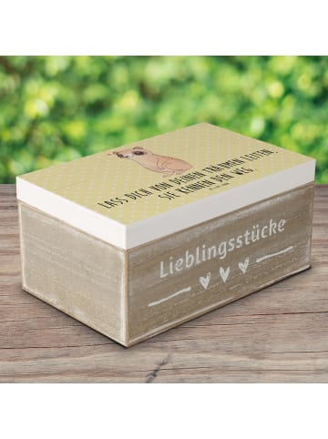 Mr. & Mrs. Panda Aufbewahrungsbox Plumplori Glücklich mit Spruch in Gelb Pastell