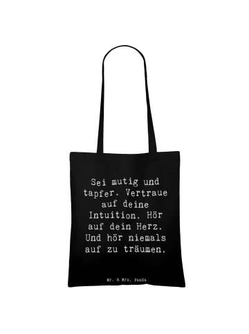 Mr. & Mrs. Panda Schultertasche Spruch Mutig zu sich selbst steh... in Schwarz