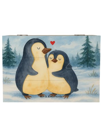 Mr. & Mrs. Panda Dekokiste Pinguin umarmen Design ohne Spruch in Weiß