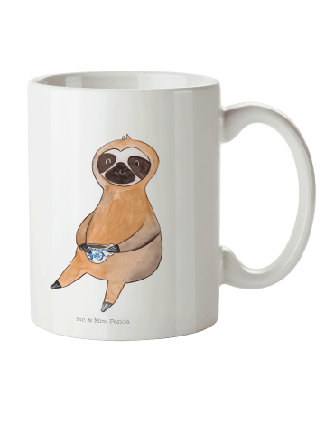 Mr. & Mrs. Panda Kaffeetasse Faultier Kaffee ohne Spruch in Weiß