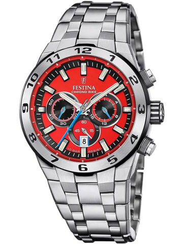 Festina Herren-Chronograph Stahl/Rot