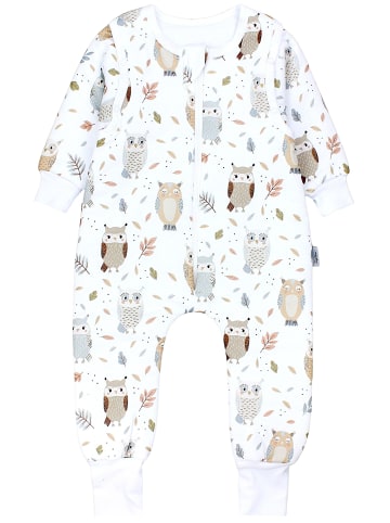 TupTam Baby Schlafsack mit Beinen und Ärmel ganzjährig in weiß/beige