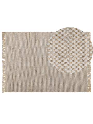 Beliani Kurzflor ZERDALI in Beige - (W) 140 x (H) 1 x (L) 200 cm