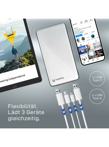 COFI 1453 Varta Energy Power Bank Leistungsstarke Ladestation Kompakten Design in Weiß