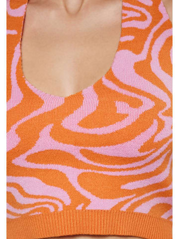 Swirly Damen Cropp-Top in PINK ORANGE