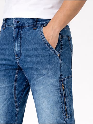 Timezone Einfarbige 3/4 Jeans Shorts Reißverschluss in Blau