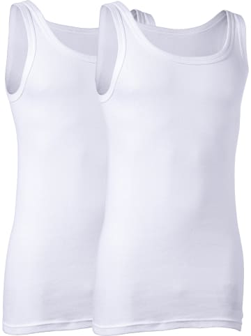 Erwin Müller Baumwolle, Feinripp Unterhemd 2er-Pack in weiss