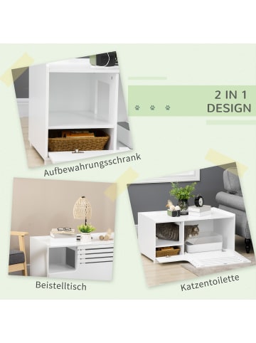 Pawhut Katzenklo Weiß 90L x 48B x 43,5H cm