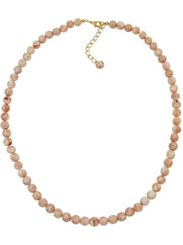 Gallay Kette Perle 8mm, beige-marmor 55 cm lang in beige