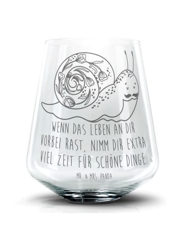 Mr. & Mrs. Panda Blümchentail Glas Schnecke Sir mit Spruch in Transparent