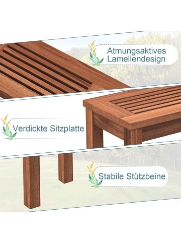 COSTWAY 2er Set Gartenbank 100 x 30,5 x 47 cm in Braun