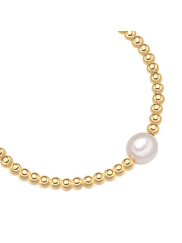 Yokoamii Armband gelbgold Süßwasser-Zuchtperle weiß in weiß