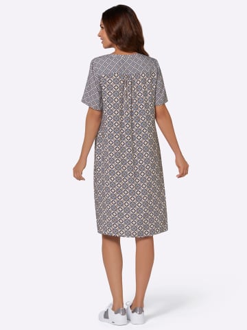 WITT WEIDEN Tunika-Kleid in dunkeltaupe-marine-bedruckt