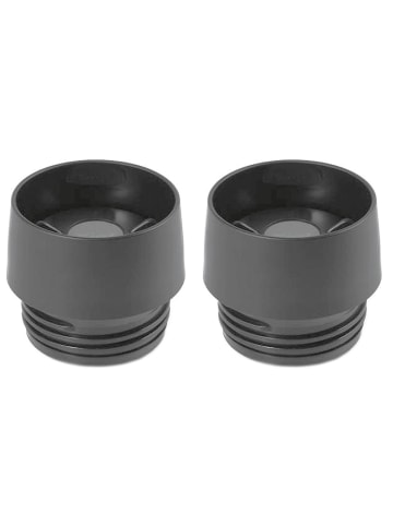 Emsa 2er-Set Ersatzdeckel Travel Mug für Thermobecher 0,36 & 0,5 Liter in Schwarz in Schwarz