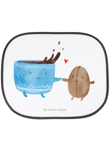 Mr. & Mrs. Panda pkw sonnenschutz Kaffee Bohne ohne Spruch in Weiß