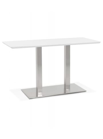 KADIMA DESIGN Esstisch Rechteckig Weiß MDF mit Stahlgestell | Moderner Stil in Weiß
