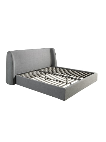 Angel Cerdá Bett 7145 in Dunkelgrau / Walnuss – (B)231 x (H)239 x (T)104 cm