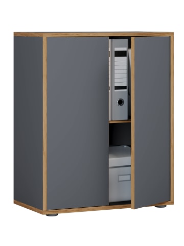 VCM  Büroschrank Aktenschrank Sideboard Salia 2fach in Anthrazit