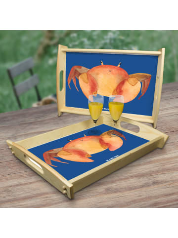 Mr. & Mrs. Panda Serviertablett Sternzeichen Krebs ohne Spruch in Sternenhimmel Blau