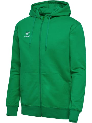 Hummel Zip Hoodie mit Logo-Stickerei und Reißverschluss in Grün-3