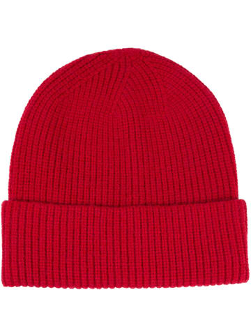 styleBREAKER Feinstrick Beanie Mütze mit Krempe in Rot