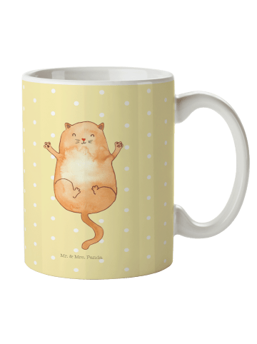 Mr. & Mrs. Panda Kaffeebecher Katze Umarmen ohne Spruch in Gelb Pastell